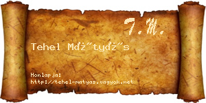 Tehel Mátyás névjegykártya