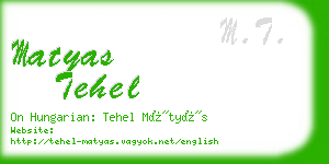 matyas tehel business card